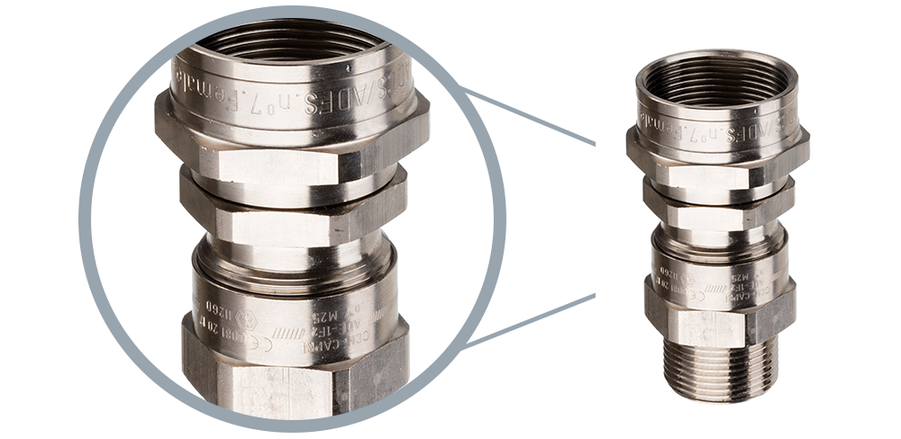 Swivel connection to rigid conduit on the Capri ADCS