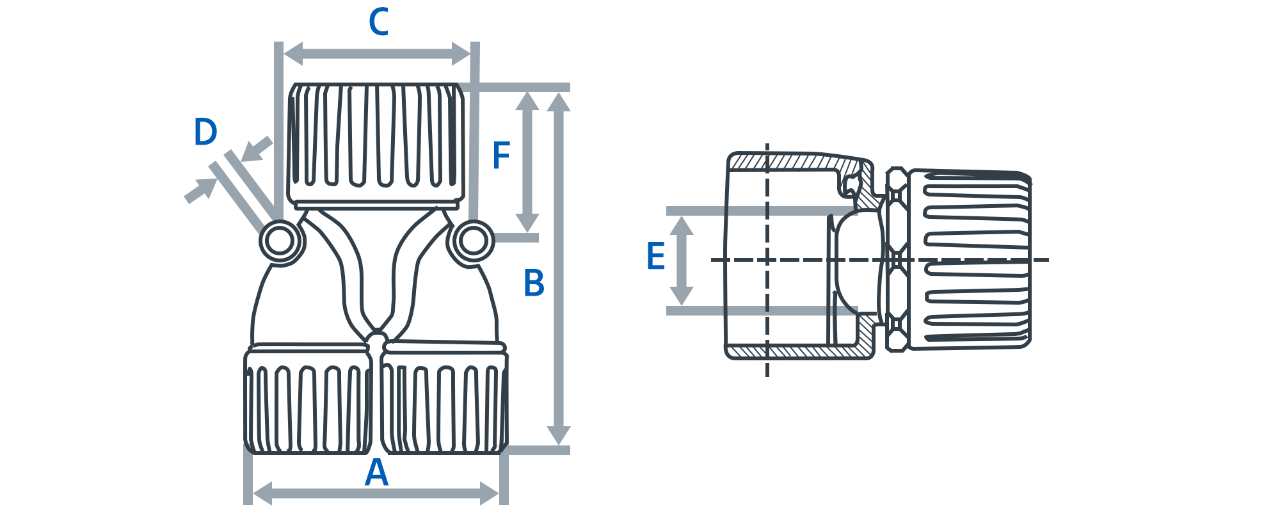 Y Reducer for CAPRILOK conduit 2D drawing