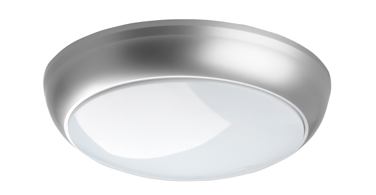 Satin silver variant of the Bijou LED wall or ceiling light