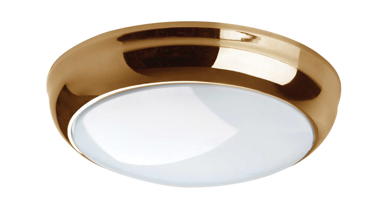 Polished brass variant of the Bijou LED wall or ceiling light