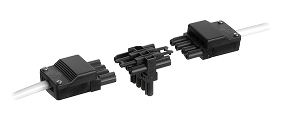 Connect wiring system lighting controls with safe self locking connectors