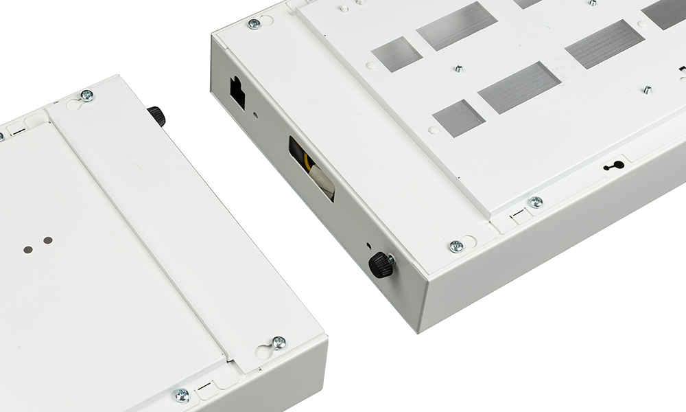 Two separate Laserline 2's ceiling lights before connecting to create a continuous connection