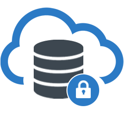 Secure data cloud storage icon