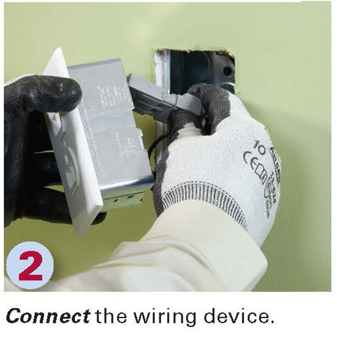 connect wiring device to box support