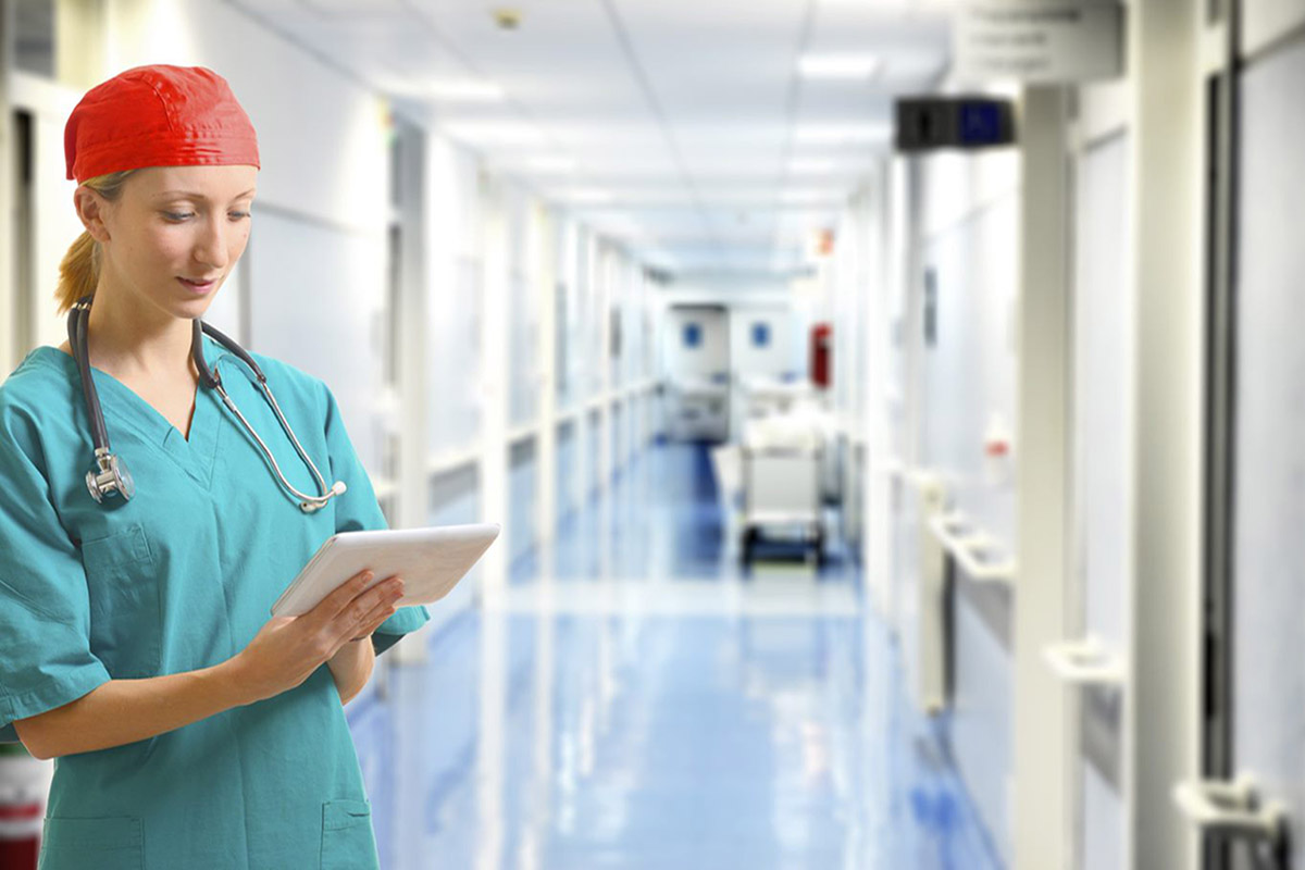 Doctor holding a tablet