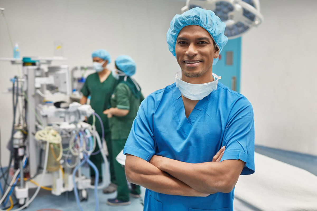 Healthcare nurse looking at camera