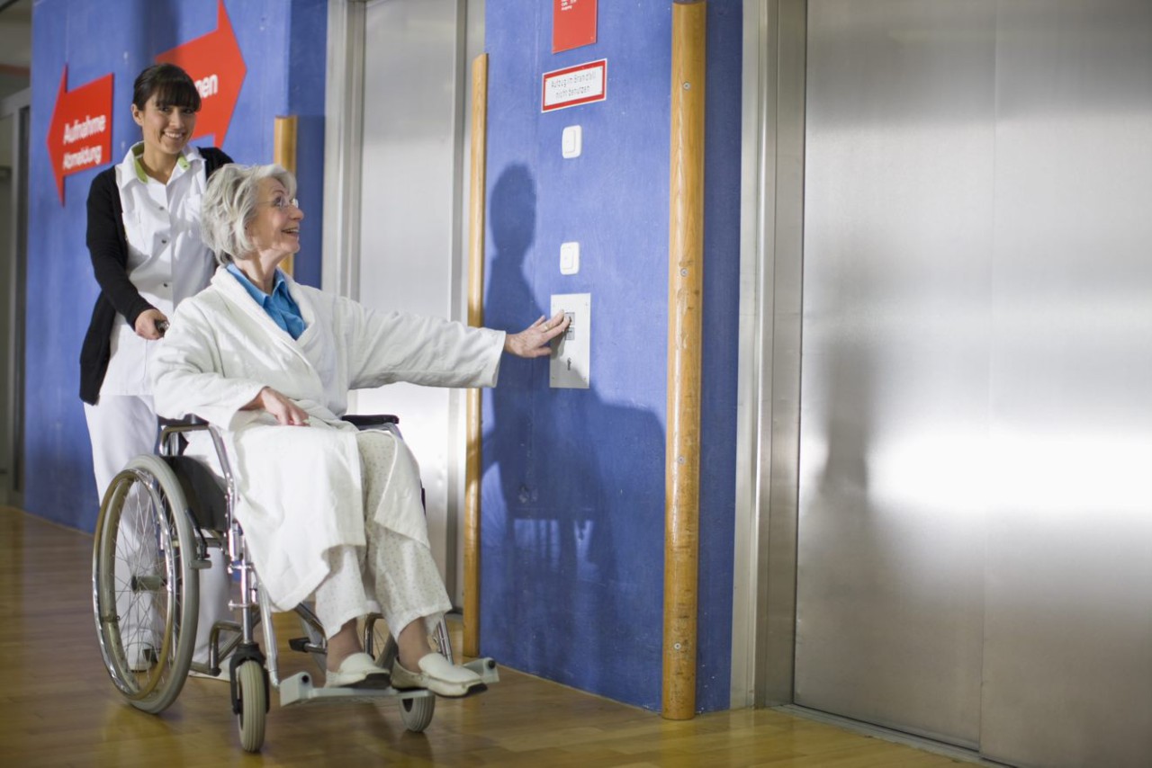 Woman in wheelchair