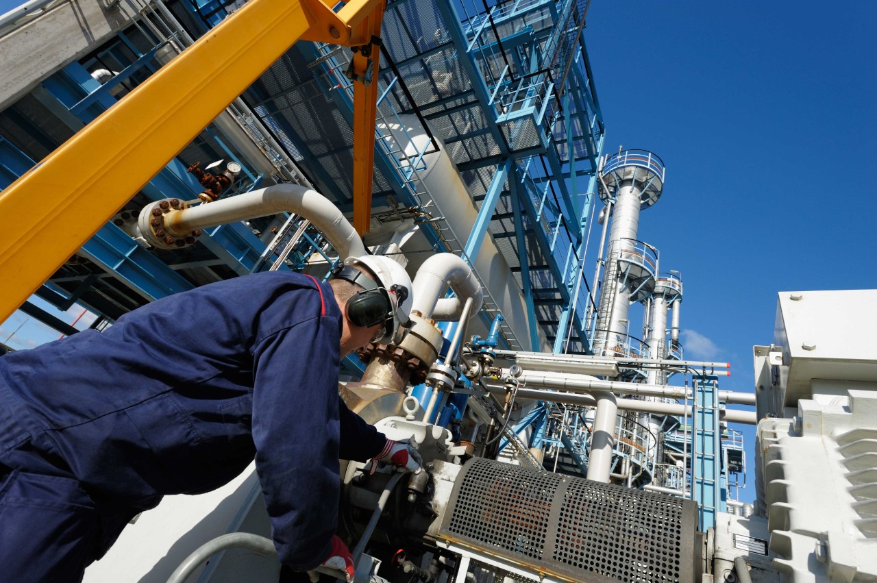 Man working on an oil and gas operation
