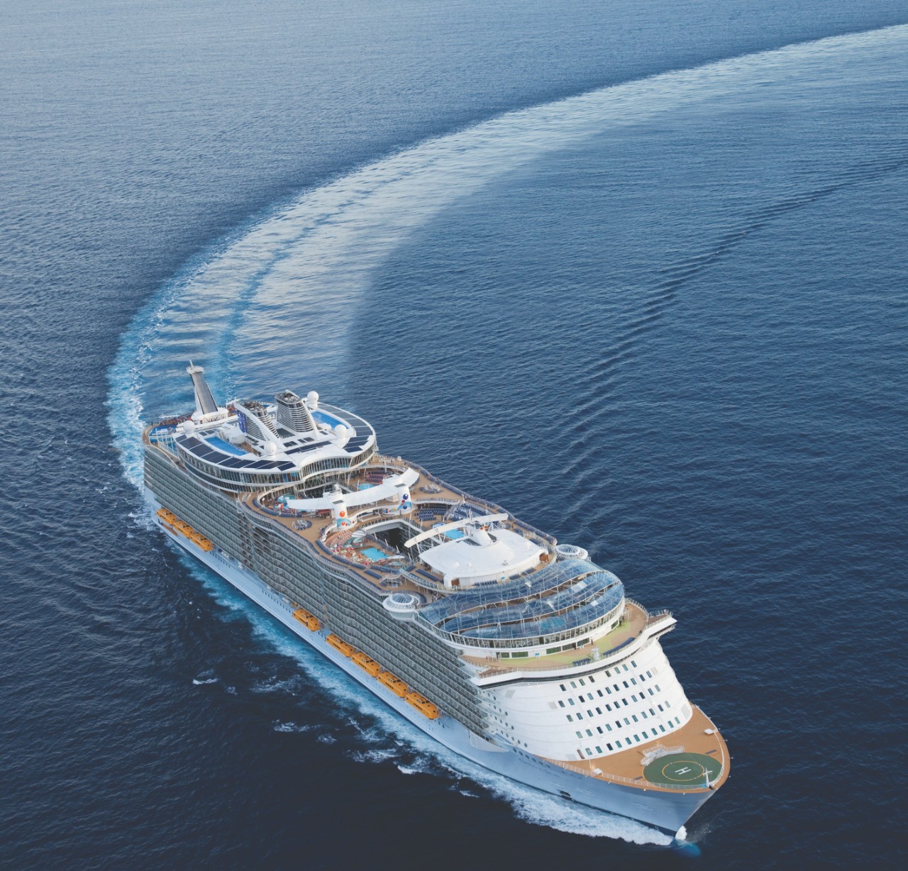 Aerial Oasis of the Seas - At Sea off Miami shorelineOasis of the Seas - Royal Caribbean International
