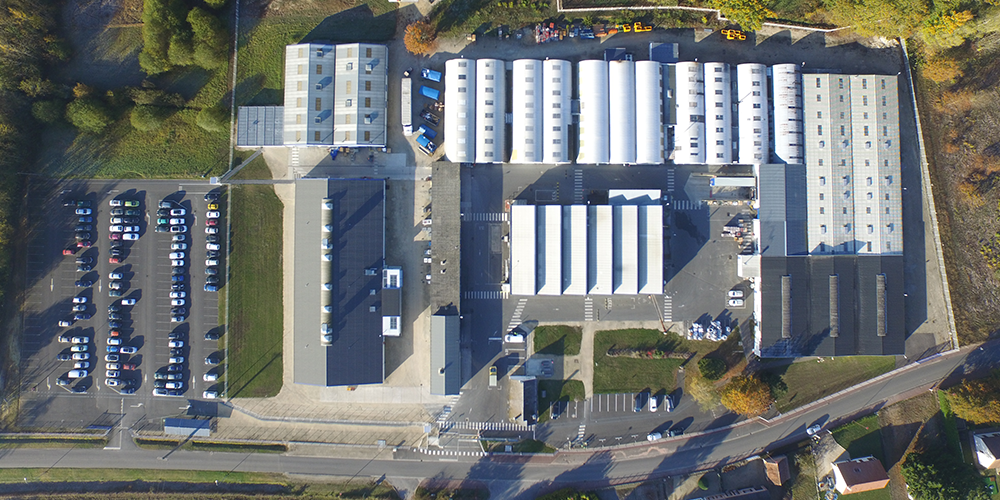 Image from above showing Eaton's site in Nouan-le-Fuzelier, France. Home to Eaton's Capri residential and industrial cable, conduit and wiremanagement products.