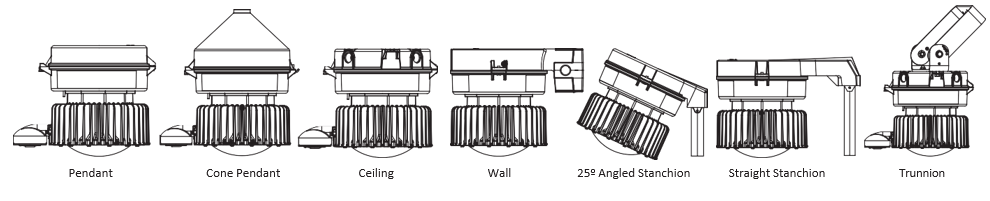 Crouse-Hinds LED Luminaire Mounting Styles